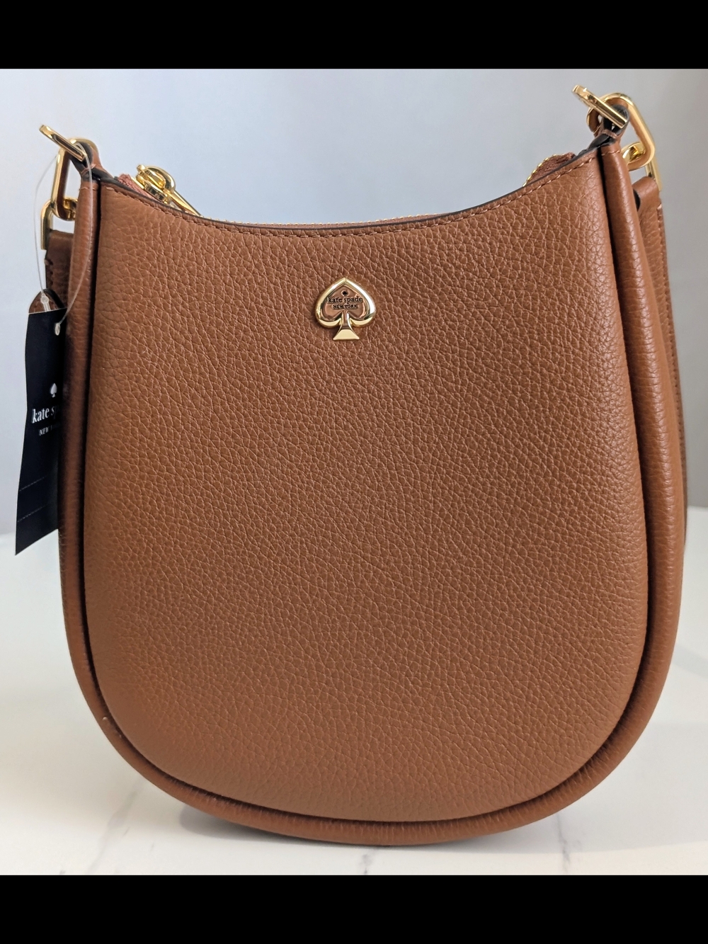 Kate Spade Kayla Crossbody Bag Warm Ginger Brown Pebbled Leather NWT